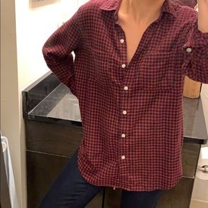 Boyfriend fit plaid shirt